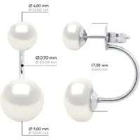 ATELIERS SAINT GERMAIN Oorbellen Duo Echte Cultiveerbare Zoetwaterparels Knop 6 en 9 mm
