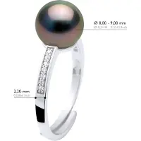 ATELIERS SAINT GERMAIN Ring Sieraden - Echte Cultivated Tahiti Parel Rond 8-9 mm