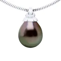 ATELIERS SAINT GERMAIN Halsketting OMEGA Echte Gecultiveerde Tahiti Parels Pear 9-10 mm