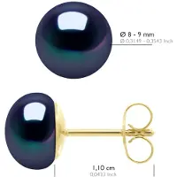 ATELIERS SAINT GERMAIN Oorbellen - Geel Goud 750 (18 Krt Echte Gekweekte Zoetwaterparels Knop 8-9 mm