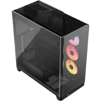 Corsair Boîtier PC Gaming Frame 4500X LX-R moyen tour noir ARGB panneau de verre Incurvé trempé