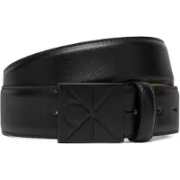 Calvin Klein Emblem Plaque Smooth Belt Black/matte Black Maat: 120 | Riemen Outlet | Heren | Zwart