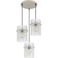 Globo 3 Lichts Hanglamp Gorley Zand Bruin Met Glas Rond