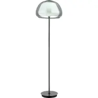 Globo Vloerlamp Avila, dimbaar, alu / grijs / zink, Woon-/ Eetkamer, Glas, vloerlamp