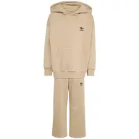 Adidas Joggingpak 'Oversized Hoodie Open Hem Pants' beige / zwart
