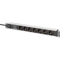 Digitus DN-95441 Steckdosenleiste 7-fach 19" Alu. 1HE 2m schwarz