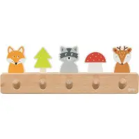 Goki Kinder kapstok - - De vrienden van het bos - 5 haken - Bosmotieven - Hout