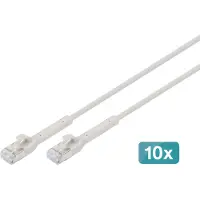 Digitus DK-1632-A-020B-10 Hoekige patchkabel CAT 6A F-FTP, koper, 2 m, grijs, 10 stuks