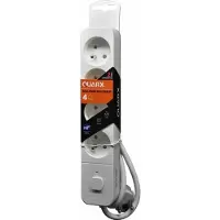 QUARX Stekkerdoos - QUARX - 4 stopcontacten - Met schakelaar, 3m kabel