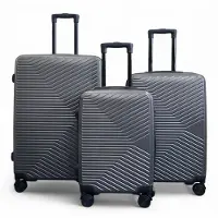 Infinity Leather Harde koffer in antracietgrijs, robuuste handbagagekoffer met 8 wielen