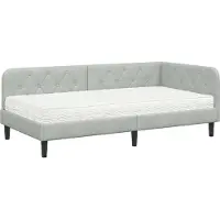 vidaXL Hoek Bed Frame Lichtgrijs 100 x 200 cm Fluweel