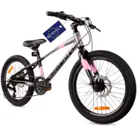 Sun baby Verdant Kinderfiets voor jongens aluminium jeugdfiets 20 inch 6 versnellingen Shimano fiets voor kinderen van 6 tot 10 jaar in hoogte verstelbaar (Grafiet Roze)