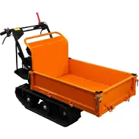 Monster Benzine minidumper met rupsbanden - oranje - 93x65x23cm - 300kg