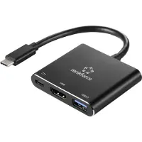 Renkforce RF-5133676 USB-C / HDMI Adapter [1x USB-C stekker - 1x HDMI-bus, USB-C bus (Power Delivery), USB-A] Zwart 20 cm