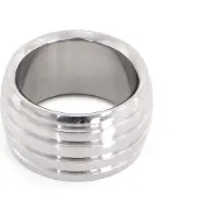 Kiotos - Luxe RVS Donut Cockring Fancy Met voelbare Groeven 35 mm