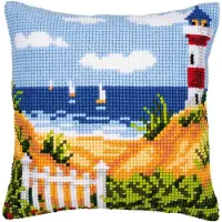 Vervaco - Kruissteekkussen kit - Vuurtoren - PN-0008731 - Borduren - Borduurpakket - Borduurpakket volwassenen - Borduurpakket kind