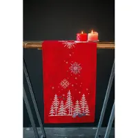 Vervaco - Loper kit - Kerst - Kerstbomen en bosdiertjes - PN-0171573 - Borduren - Borduurpakket - Borduurpakket volwassenen - Borduurpakket kind