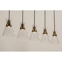 Lumidora Hanglamp 74677 - THIJMEN - 5 Lichts - E27 - Brons - Transparant - kleurloos - Metaal
