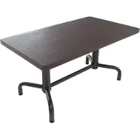 Mendler Eettafel -P31, eettafel, industriële stijl, hout 140 x 80 cm ~ donker, zwart onderstel