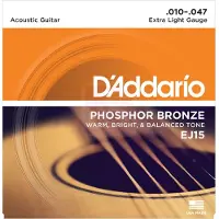 Daddario Snaren voor akoestische gitaar - DADDARIO - EJ15 - Phosphor Bronze - Calibers 10-14-23-30-39-47 - Verhoogde duurzaamheid