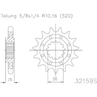 Esjot 32178 520 Standard Voortandwiel