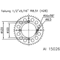Esjot 15026 428 Achtertandwiel