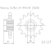 Esjot 32127 520 Standard Voortandwiel