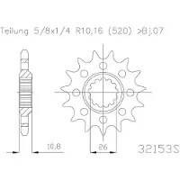 Esjot 32153 520 Racing Voortandwiel