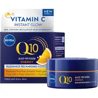 Nivea Q10 Energy Versteviginde Nachtcreme voor Vrouwen - Hydraterende Anti-Rimpel Crème - Alle Huidtypes - met Vitamine C - 50 ml