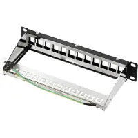 Renkforce RF-4996626 12 poorten Patchpaneel 254 mm (10) Zonder connectoren 1 HE Zwart Niet ingericht