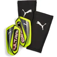 Puma Ultra Flex Sleeve Scheenbeschermers Neongeel Rood Zwart