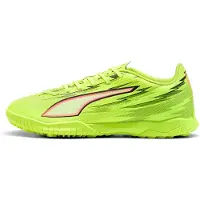 Puma ULTRA 6 PLAY TT uniseks voetbalschoenen, Zwart/Rood/Geel, Maat 44