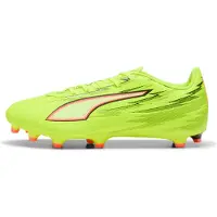 Puma ULTRA 6 PLAY FG/AG voetbalschoenen uniseks, Zwart/Rood/Geel, Maat 39