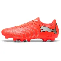 Puma Voetbalschoen 'Future 9 Play' zilvergrijs / oranjerood / neonrood / wit