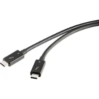 Renkforce RF-5235980 Thunderbolt-kabel Thunderbolt 4 Thunderbolt (USB-C) stekker, Thunderbolt (USB-C) stekker 0.80 m Zwart Afgeschermd (dubbel)