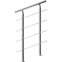 Monzana Trapleuning 80 cm - Met 4 Spijlen – Roestvrijstaal