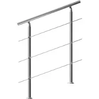 Monzana Trapleuning met 3 Spijlen RVS 100cm