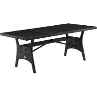 Casaria Polyrotan Tuintafel Takeo Zwart 190x90x75cm WPC