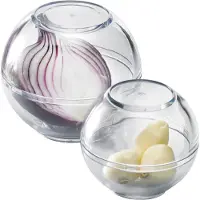 Westmark Set van 2 vershoudbollen, stapelbaar, maten: ø 7cm + ø 9cm, kunststof, BPA-vrij, transparant, 25722260