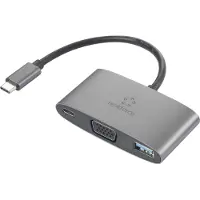 Renkforce USB-C, VGA Adapter [1x USB-C stekker - 1x USB-C bus (Power Delivery), VGA-bus, USB 3.2 Gen 1 bus A (USB 3.0)] RF-HUB-151 15 cm