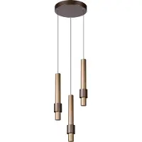 Lucide MARGARY - Hanglamp - Ø 28 cm - LED Dimbaar - 3x4W 2700K - Koffie