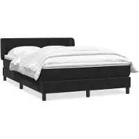vidaXL Boxspring met matras fluweel zwart 160x210 cm