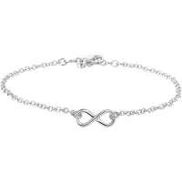 The Jewelry Collection Zilver Gerhodineerde Enkelbandje infinity 2 1328387