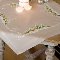 Vervaco - Tafelkleed kit - Kerst - Winterdorpje - PN-0150398 - Borduren - Borduurpakket - Borduurpakket volwassenen - Borduurpakket kind