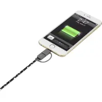 Renkforce RF4145364 USB-kabel USB 2.0 USB-A stekker, USB-micro-B stekker, Apple Lightning stekker 0.20 m Camouflage Platte uitvoering, Zeer flexibel