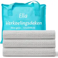 EL Life Koeldeken 135x200 cm - 100% Bio-Tencel - Zelfkoelende deken - Cooling blanket - Zomerdekbed - Zomerdeken - Mistig grijs
