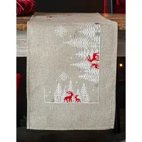 Vervaco - Aïda loper kit - Kerst - Winter in het bos - PN-0166617 - Borduren - Borduurpakket - Borduurpakket volwassenen - Borduurpakket kind