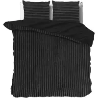 Dreamhouse Rib Teddy Zwart Dekbedovertrek – 240 x 220 cn