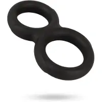 Vuxen - dubbele penisring - siliconen - zwart