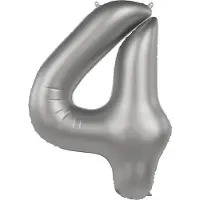 Folat - Folieballon Cijfer 4 Moonlight Silver - 86 cm
